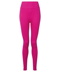 Tri-Dri's TR215 high-waist leggings in bright pink, displayed against a white background.
