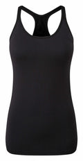 A black Tri-Dri TR217 tank top with a racerback design.