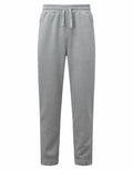 The TR499 by Tri-Dri is a pair of gray sweatpants featuring an elastic waistband, drawstring, and zippered cuffs.