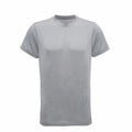 A plain gray T-shirt, identified as TR501 and crafted by Tri-Dri, is showcased against a white background. It features short sleeves and a round neckline, with no visible logos or designs.