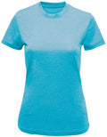 A TR502 shirt from the Tri-Dri brand is shown against a white background, featuring a plain sky blue design with short sleeves and a round neckline.