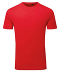 The Tri-Dri TR503 T-shirt is showcased against a white background. It features a plain red design with a classic round neckline and short sleeves.