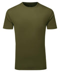 A Tri-Dri TR503, an olive-green short-sleeve t-shirt, displayed on a white background.