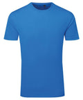 The Tri-Dri TR503 is showcased against a white background, featuring short sleeves and a round neckline in a plain blue design.