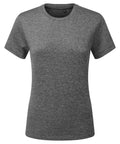 The TR504 by Tri-Dri, a gray T-shirt with short sleeves and a crew neckline, is displayed against a white background.