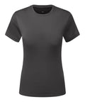 A Tri-Dri TR504 short-sleeve T-shirt in plain dark gray, featuring a round neckline and a clean, minimalist design displayed against a white background.