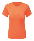 A plain orange Tri-Dri TR504 short-sleeve T-shirt displayed on a white background, highlighting its front view and minimalistic design.