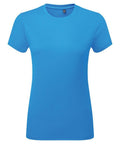 The Tri-Dri TR504 T-shirt is showcased against a white background, featuring short sleeves and a crew neck. It comes in a plain blue color.