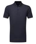 A black short-sleeve polo shirt from Tri-Dri's TR505 line set against a white background.