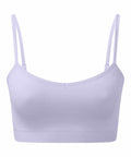 A sleeveless camisole from Tri-Dri, TR510 features thin straps and a scoop neckline in a light purple hue.