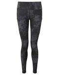 Tri-Dri's TR532 front-view features black tie-dye leggings with an elastic waistband and full-length legs.