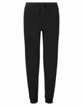 The Tri-Dri TR55B jogger pants come in black, featuring an elastic waistband, a drawstring, and cuffed ankles, presented against a white background.