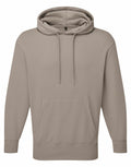 The TR602 by Tri-Dri is a simple beige hoodie featuring a front pocket and a drawstring hood, showcased against a white background.