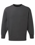 The Tri-Dri TR603 is a crewneck sweatshirt featuring long sleeves and a plain dark gray design.