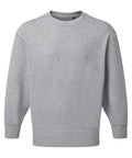 A Tri-Dri TR603 sweatshirt featuring a plain gray design with a crewneck, long sleeves, and ribbed cuffs.