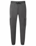 Tri-Dri TR604 gray cargo sweatpants featuring an elastic waistband, drawstring, and two side pockets.