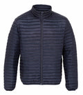 A black, quilted puffer jacket from brand 2786, featuring a front zipper and stand collar, displayed against a white background. Product Name: TS018.