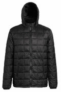 2786's TS025 black quilted hooded jacket, featuring a zippered front and side pockets, is displayed on a white background.