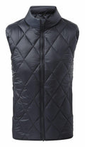 A dark quilted vest from brand 2786, featuring a high collar and a front zipper, displayed on a plain background. Product Name: TS033.