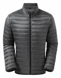 The TS037 by 2786 is a gray quilted down jacket featuring a front zipper and long sleeves, showcased against a white background.