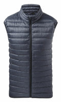 A quilted vest with a zip-up front, sleeveless and gray, from the 2786 brand's TS038 collection.