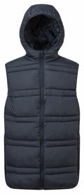 The product shown against a plain white background is a dark gray puffy hooded vest with a front zipper, identified as TS039 and made by the brand 2786.