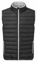 2786's TS040 vest is black and quilted, featuring a gray zipper and two side pockets.