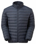 A TS041 puffer jacket by 2786 in dark gray, featuring a high collar and front zipper, displayed against a plain white background.