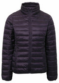 A black TS30F quilted puffer jacket by 2786, featuring a high collar and front zipper, displayed on a plain white background.