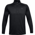Under Armour's UA004 is a black quarter-zip long-sleeve athletic pullover, featuring a subtle logo on the chest.