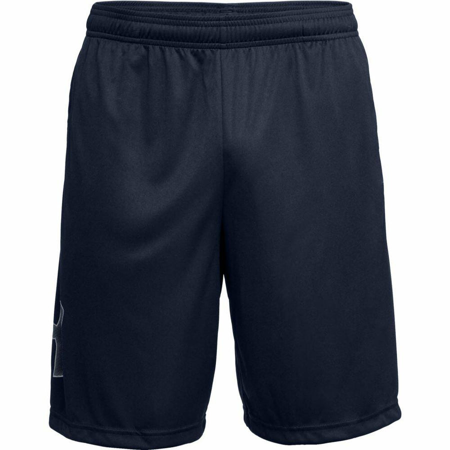 Under Armour's UA017 athletic shorts, featuring an elastic waistband and a logo on the left side.