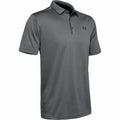 Under Armour UA043 gray short-sleeve polo shirt featuring a small logo on the chest and a buttoned collar.