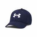 An Under Armour navy blue baseball cap featuring a white logo on the front, product name UA046.