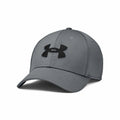 Introducing the UA046, a sleek gray baseball cap from Under Armour, featuring a curved brim and a stylish black embroidered logo on the front.
