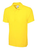 A Uneek UC101 adult unisex classic polo shirt in Yellow