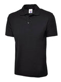 A Uneek UC105 adult unisex active polo shirt in Black