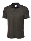 A Uneek UC105 adult unisex active polo shirt in Charcoal