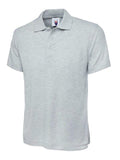 A Uneek UC105 adult unisex active polo shirt in Heather Grey