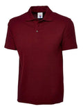 A Uneek UC105 adult unisex active polo shirt in Maroon