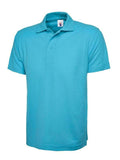 A Uneek UC105 adult unisex active polo shirt in Sky
