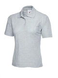 A Uneek UC106 ladies classic polo shirt in Heather Grey