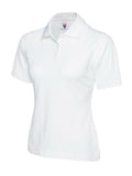 A Uneek UC106 ladies classic polo shirt in White