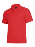 A Uneek UC108 adult unisex deluxe polo shirt in Red