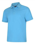 A Uneek UC108 adult unisex deluxe polo shirt in Sky