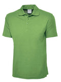 A Uneek UC114 mens unisex active cotton polo shirt in Lime