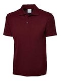 A Uneek UC114 mens unisex active cotton polo shirt in Maroon
