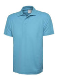 A Uneek UC114 mens unisex active cotton polo shirt in Sky