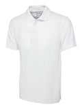 A Uneek UC114 mens unisex active cotton polo shirt in White