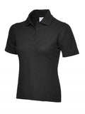A Uneek UC115 ladies ultra cotton polo shirt in Black