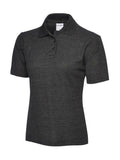 A Uneek UC115 ladies ultra cotton polo shirt in Charcoal